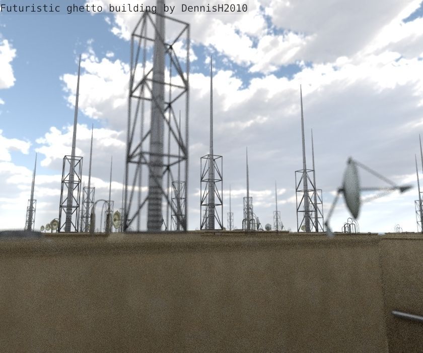 Futuristic Building  Low-poly 3D model_77