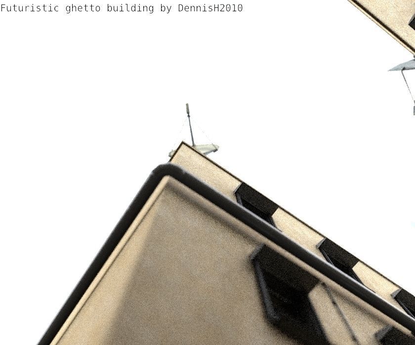 Futuristic Building  Low-poly 3D model_39