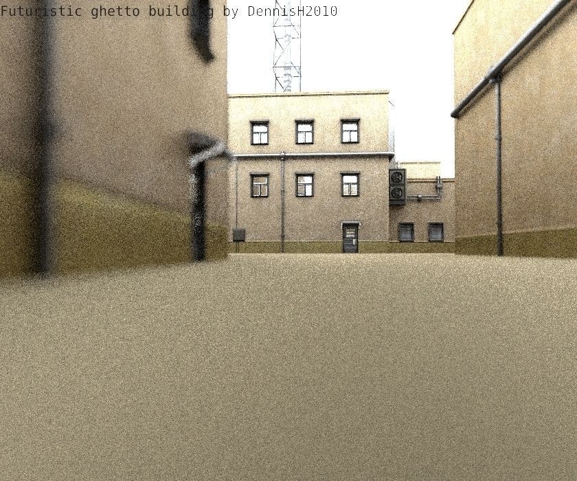 Futuristic Building  Low-poly 3D model_29