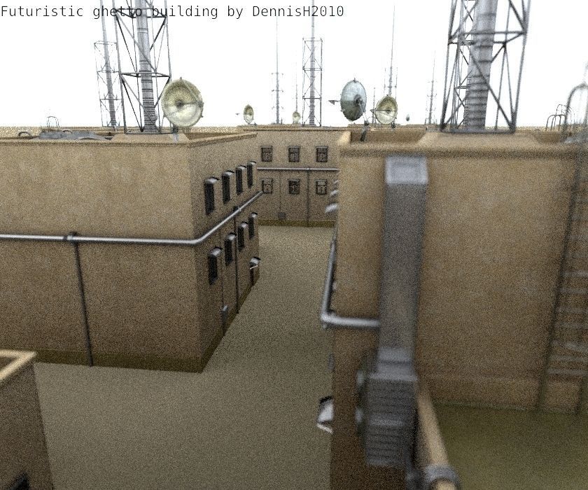 Futuristic Building  Low-poly 3D model_107