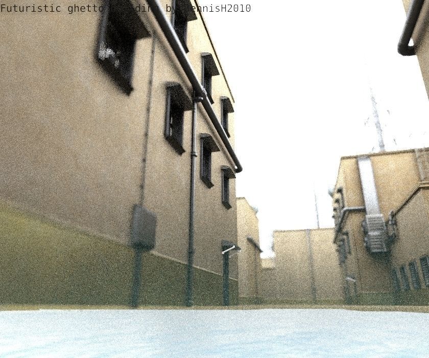 Futuristic Building  Low-poly 3D model_9