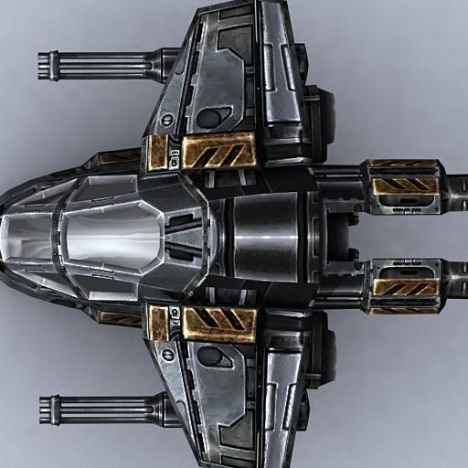 3DRT - Sci-Fi Gunship 1  Low-poly 3D model_1