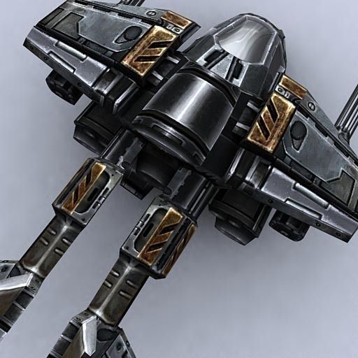 3DRT - Sci-Fi Gunship 1  Low-poly 3D model_2