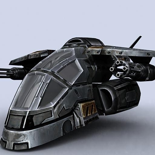 3DRT - Sci-Fi Gunship 1  Low-poly 3D model_3