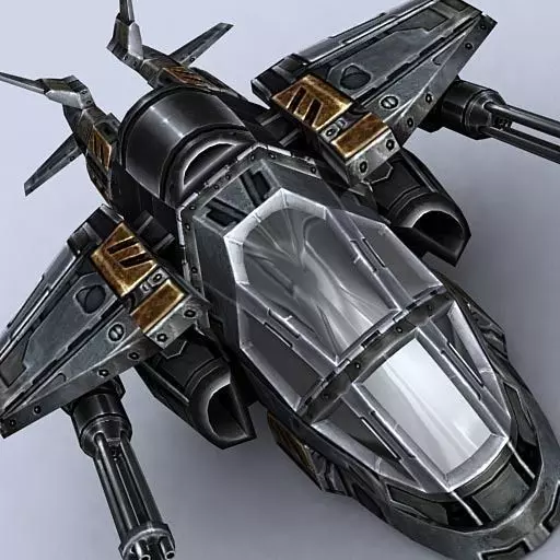 3DRT - Sci-Fi Gunship 1  Low-poly 3D model_0