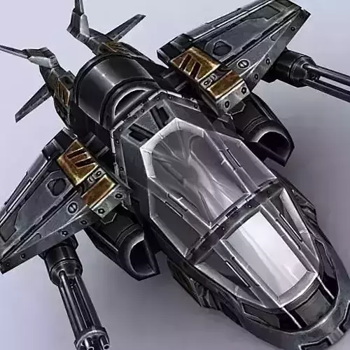 3DRT - Sci-Fi Gunship 1  Low-poly 3D model