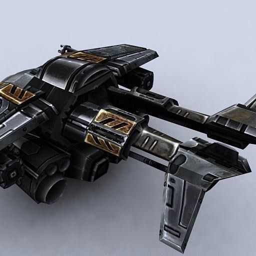 3DRT - Sci-Fi Gunship 1  Low-poly 3D model_4