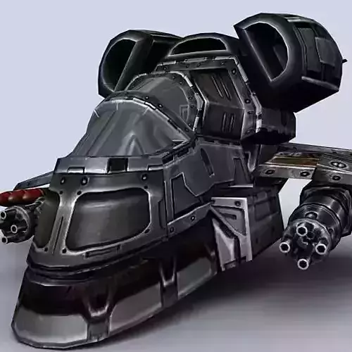 3DRT - Sci-Fi Gunship 2  Low-poly 3D model