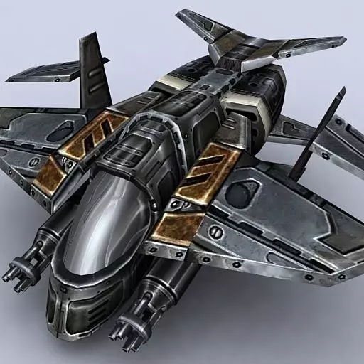 3DRT - Sci-Fi Gunship 3 Low-poly 3D model