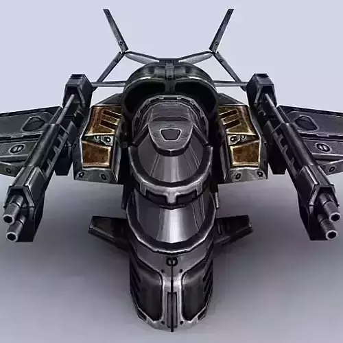 3DRT - Sci-Fi Gunship 5  Low-poly 3D model