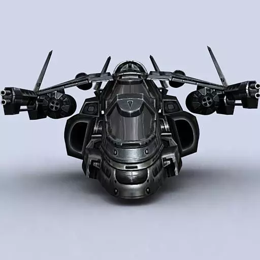 3DRT - Sci-Fi Gunship 6 Low-poly 3D model
