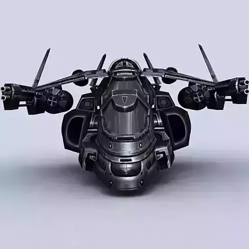 3DRT - Sci-Fi Gunship 6  Low-poly 3D model