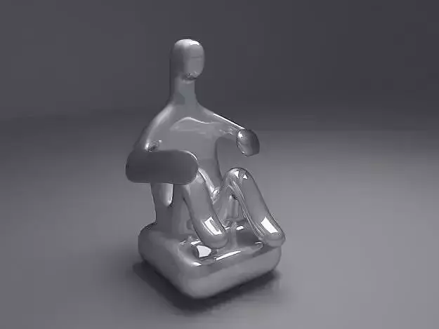 artifact model silver man on chair