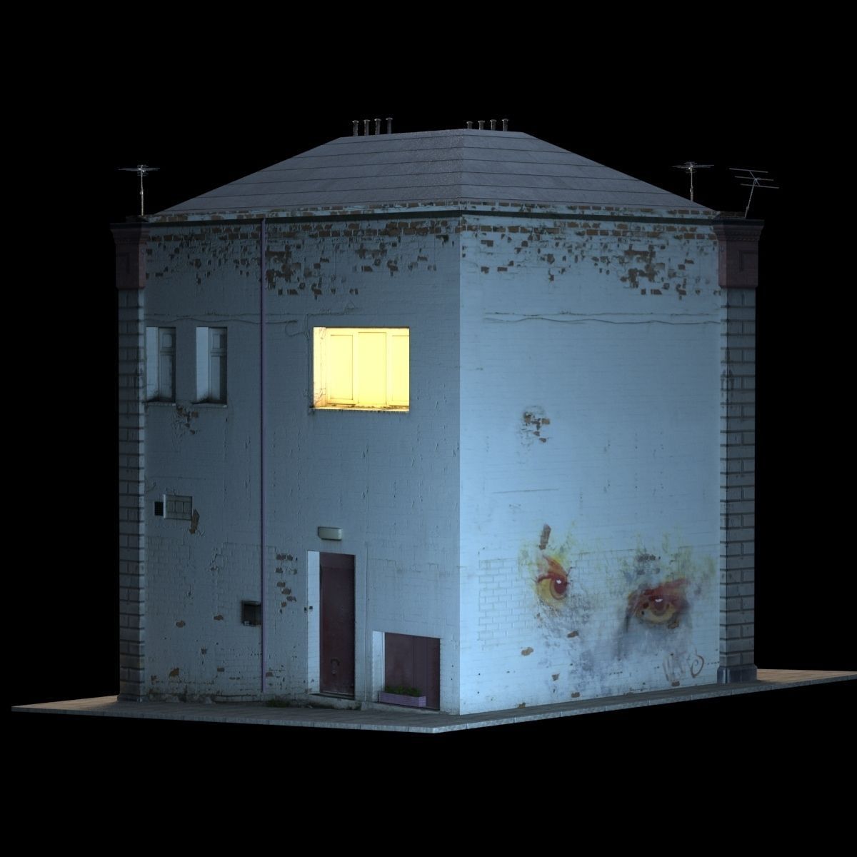 Apartment House Low Poly 3d Model 152 Low-poly 3D model_12