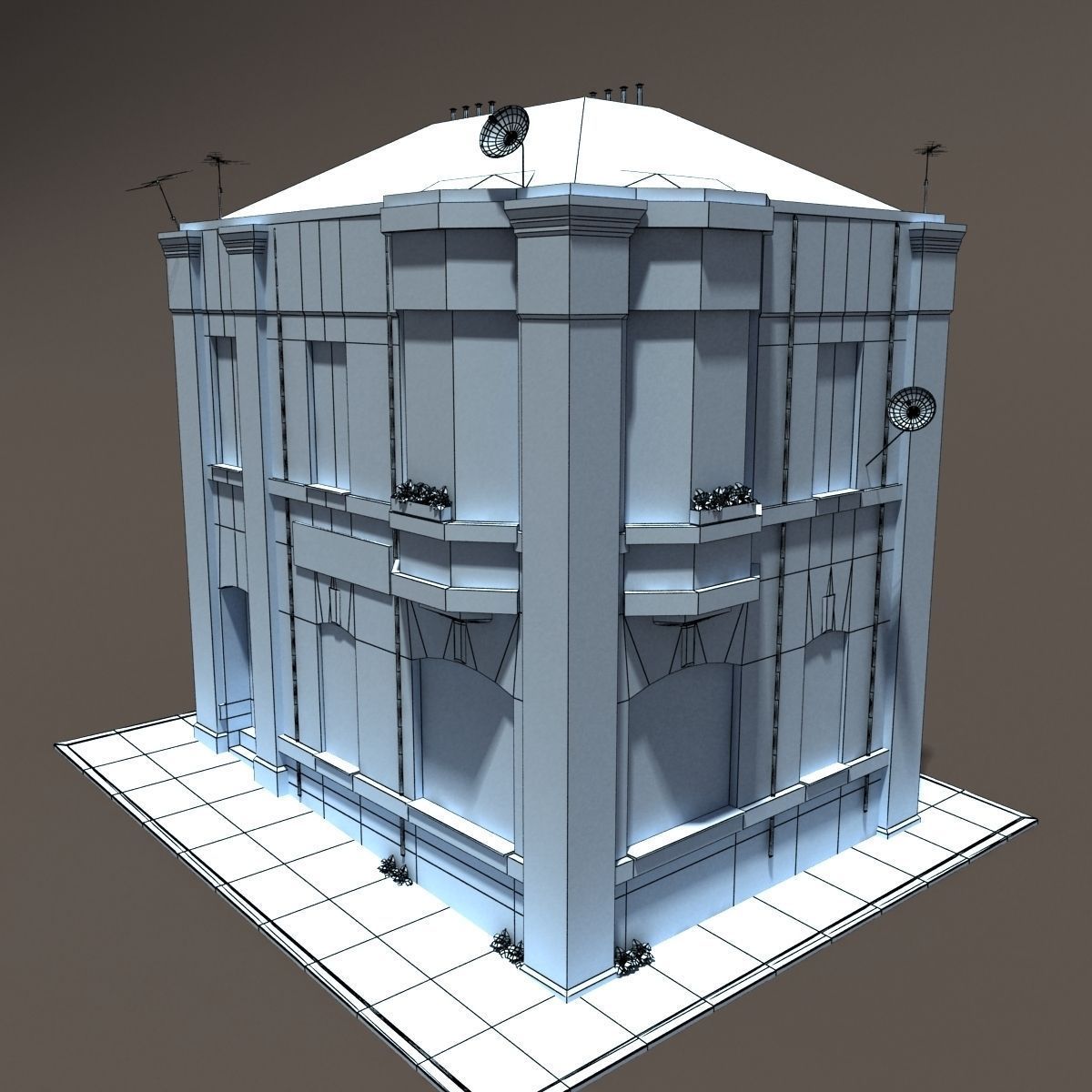 Apartment House Low Poly 3d Model 152 Low-poly 3D model_13