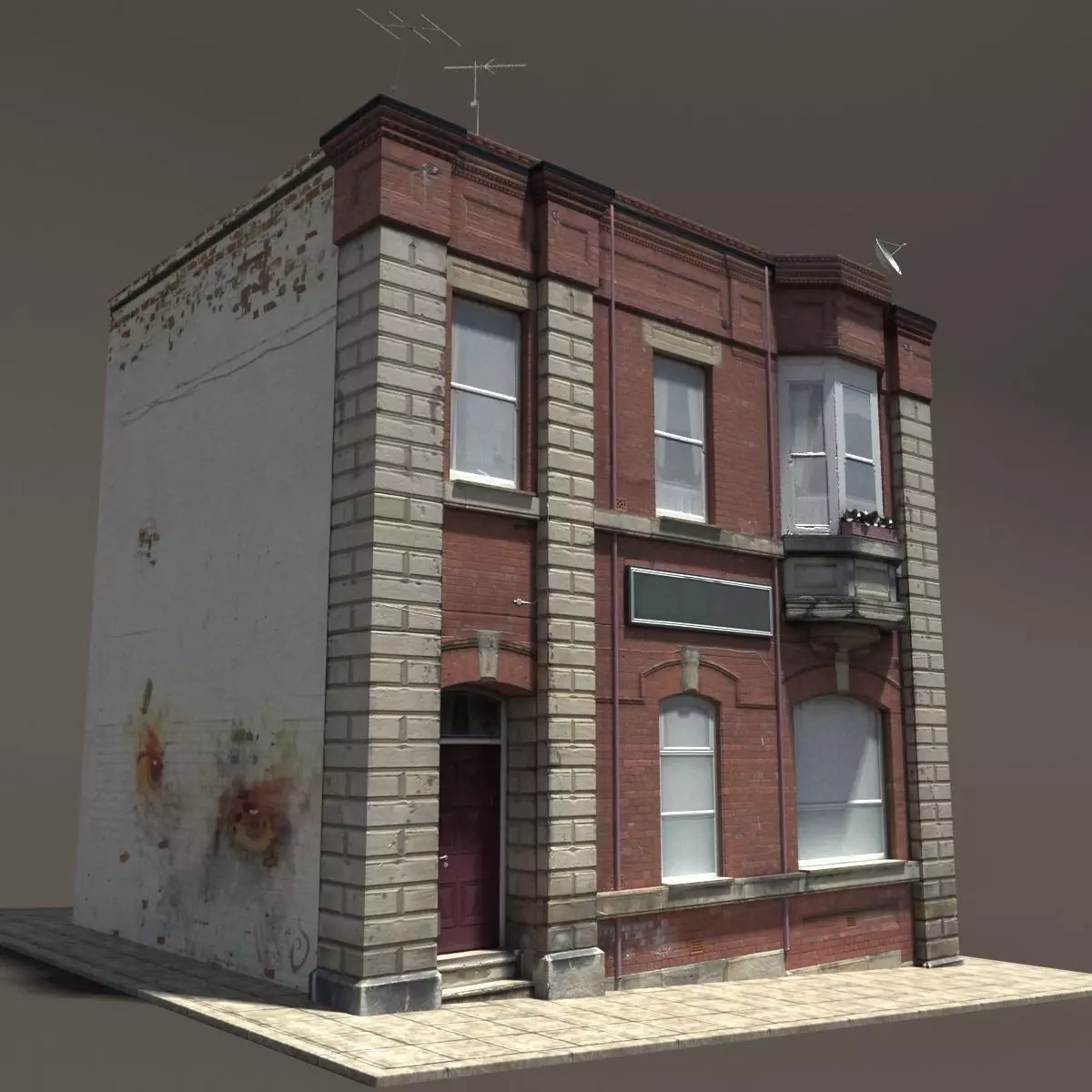 Apartment House Low Poly 3d Model 152 Low-poly 3D model_0