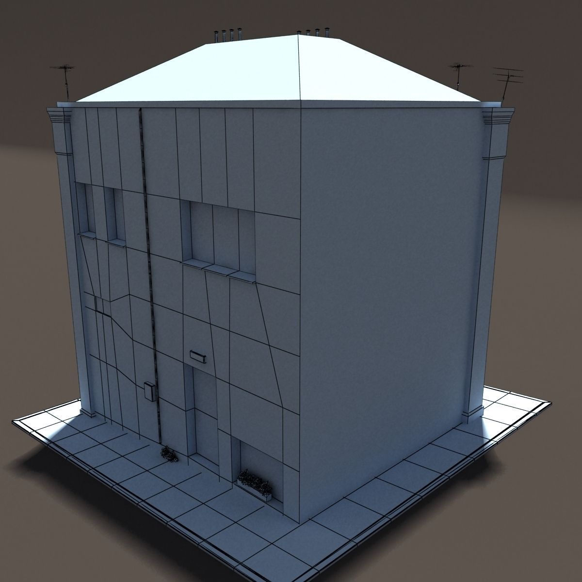 Apartment House Low Poly 3d Model 152 Low-poly 3D model_16