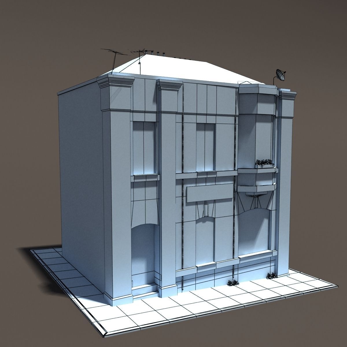 Apartment House Low Poly 3d Model 152 Low-poly 3D model_15