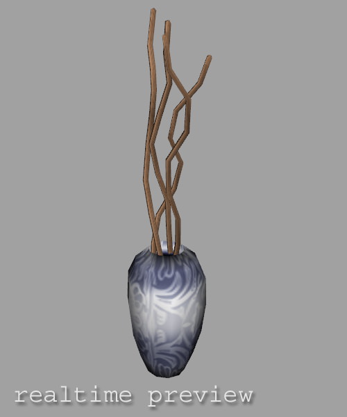 Twigs in Vase Low Poly Low-poly 3D model_2