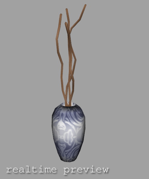 Twigs in Vase Low Poly Low-poly 3D model_1