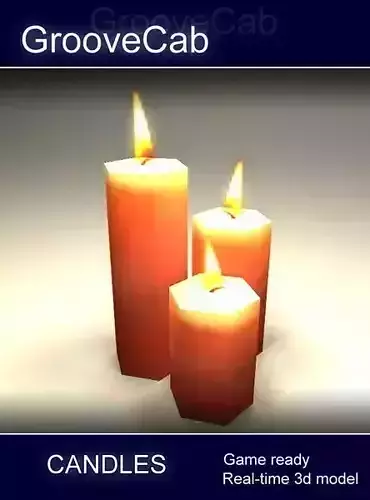 Candles - Low Poly realtime Low-poly 3D model