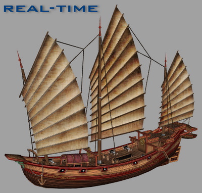 Chinese Junk Ship Low-poly 3D model_4