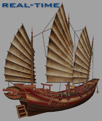 Chinese Junk Ship Low-poly 3D model_1