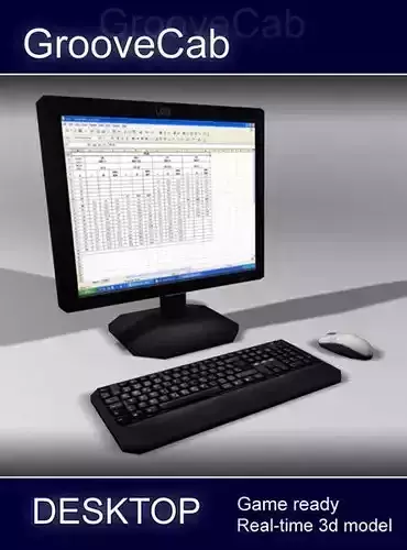 Computer Desktop Low Poly Low-poly 3D model
