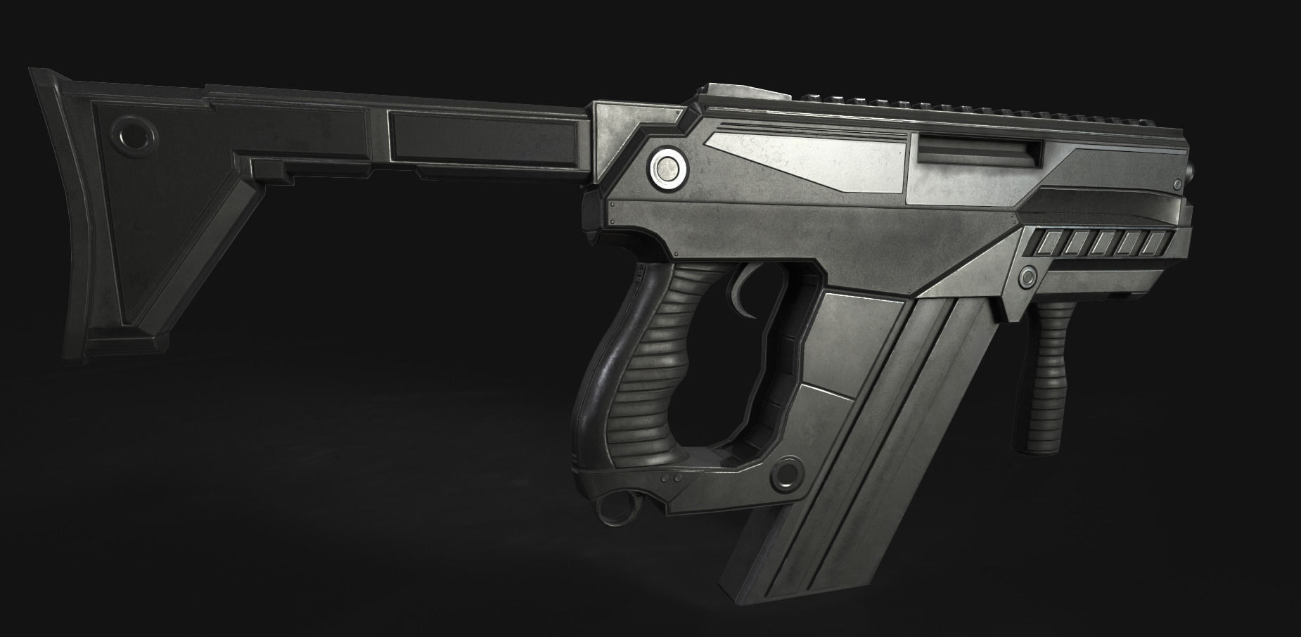 Submachine Gun M24 R Free low-poly 3D model_37