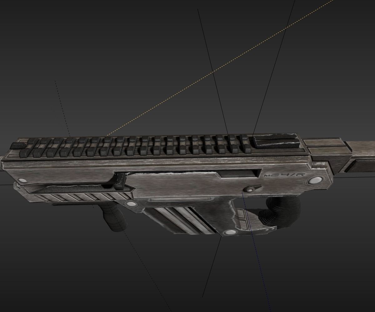 Submachine Gun M24 R Free low-poly 3D model_19