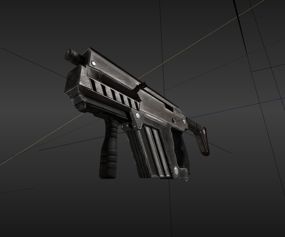 Submachine Gun M24 R Free low-poly 3D model_3