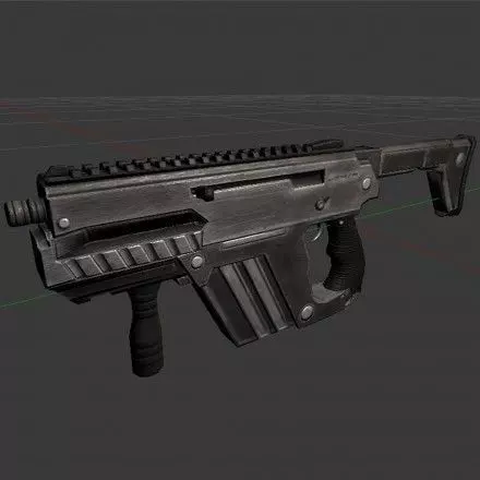Submachine Gun M24 R Free low-poly 3D model_0