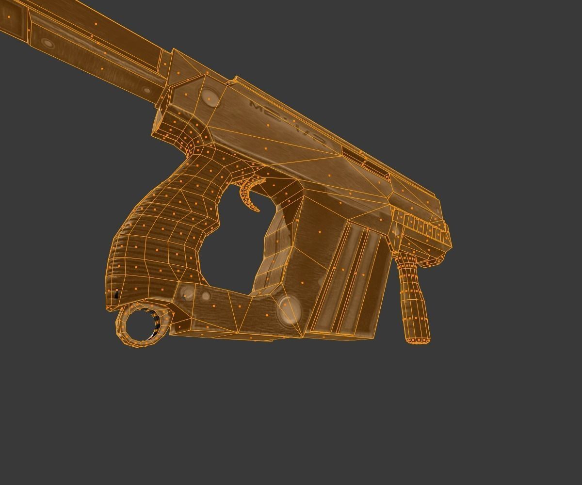 Submachine Gun M24 R Free low-poly 3D model_9