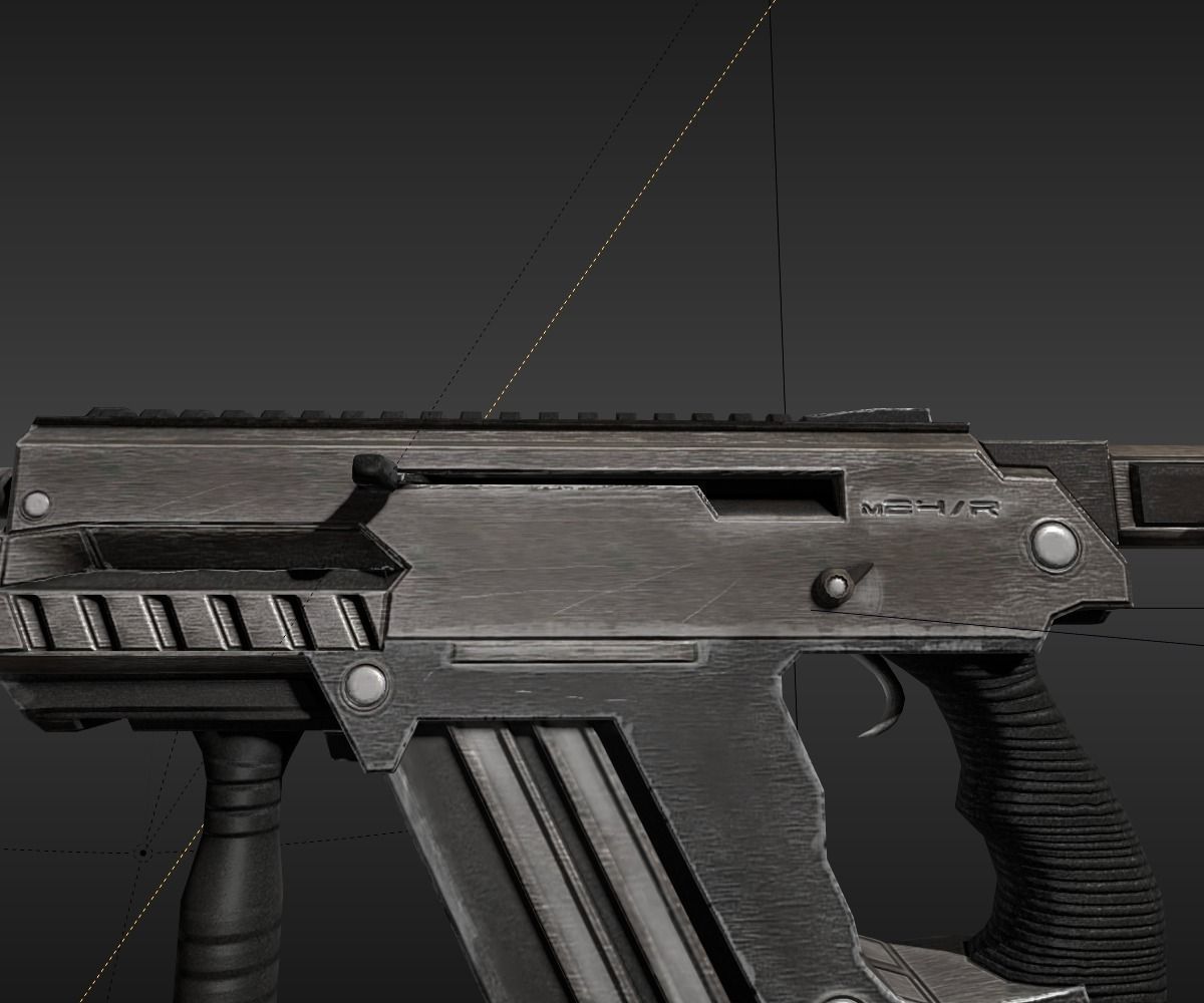 Submachine Gun M24 R Free low-poly 3D model_4