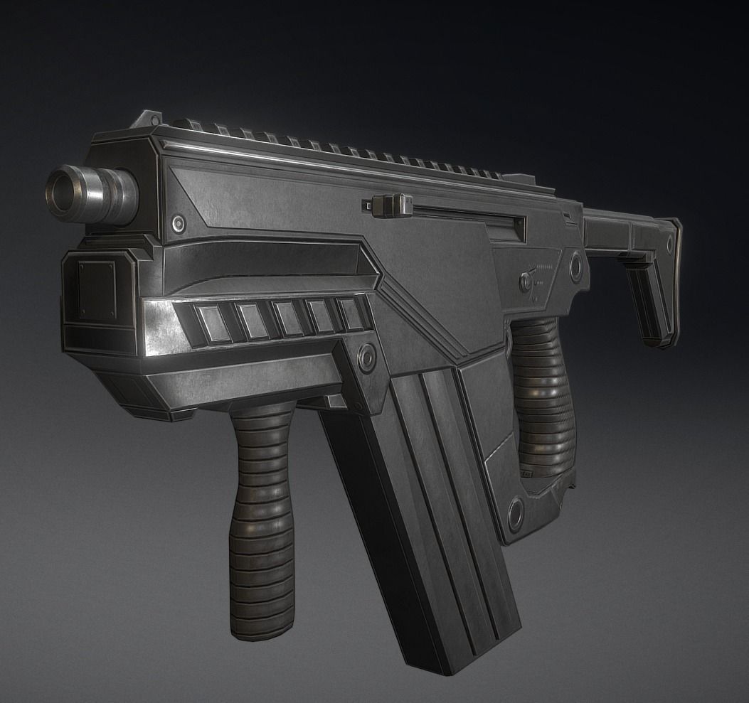 Submachine Gun M24 R Free low-poly 3D model_35