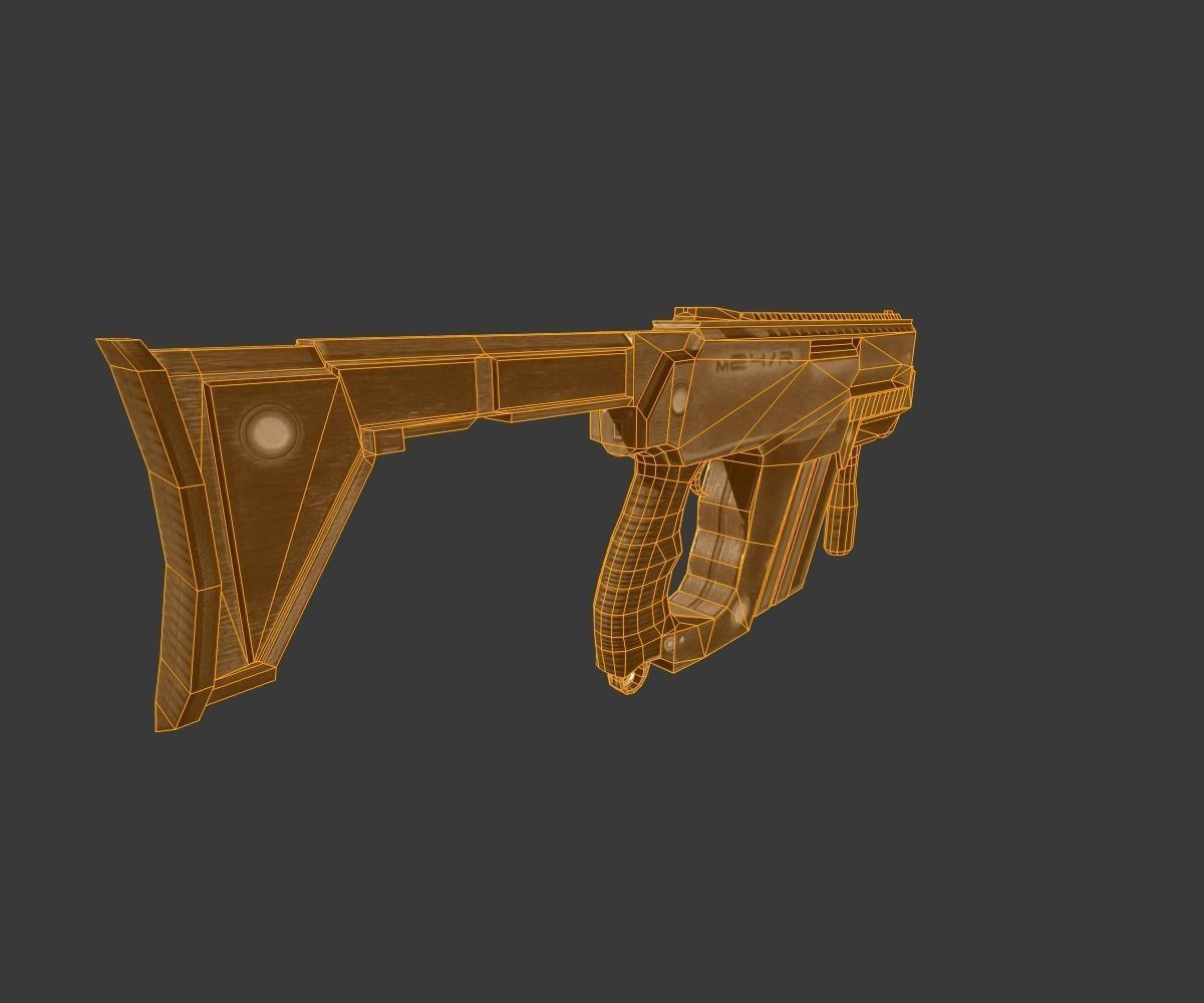 Submachine Gun M24 R Free low-poly 3D model_8