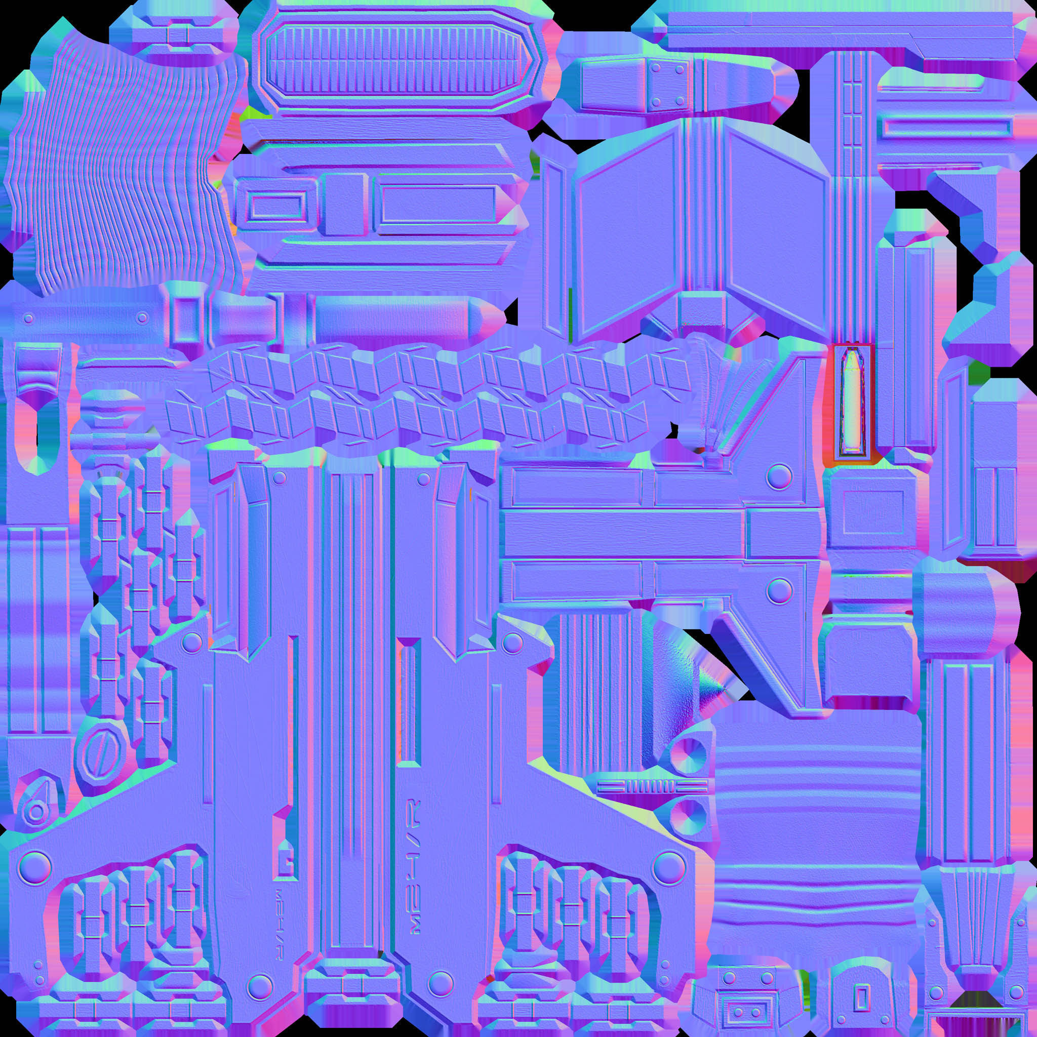 Submachine Gun M24 R Free low-poly 3D model_31