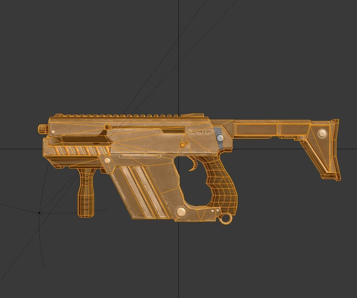 Submachine Gun M24 R Free low-poly 3D model_6