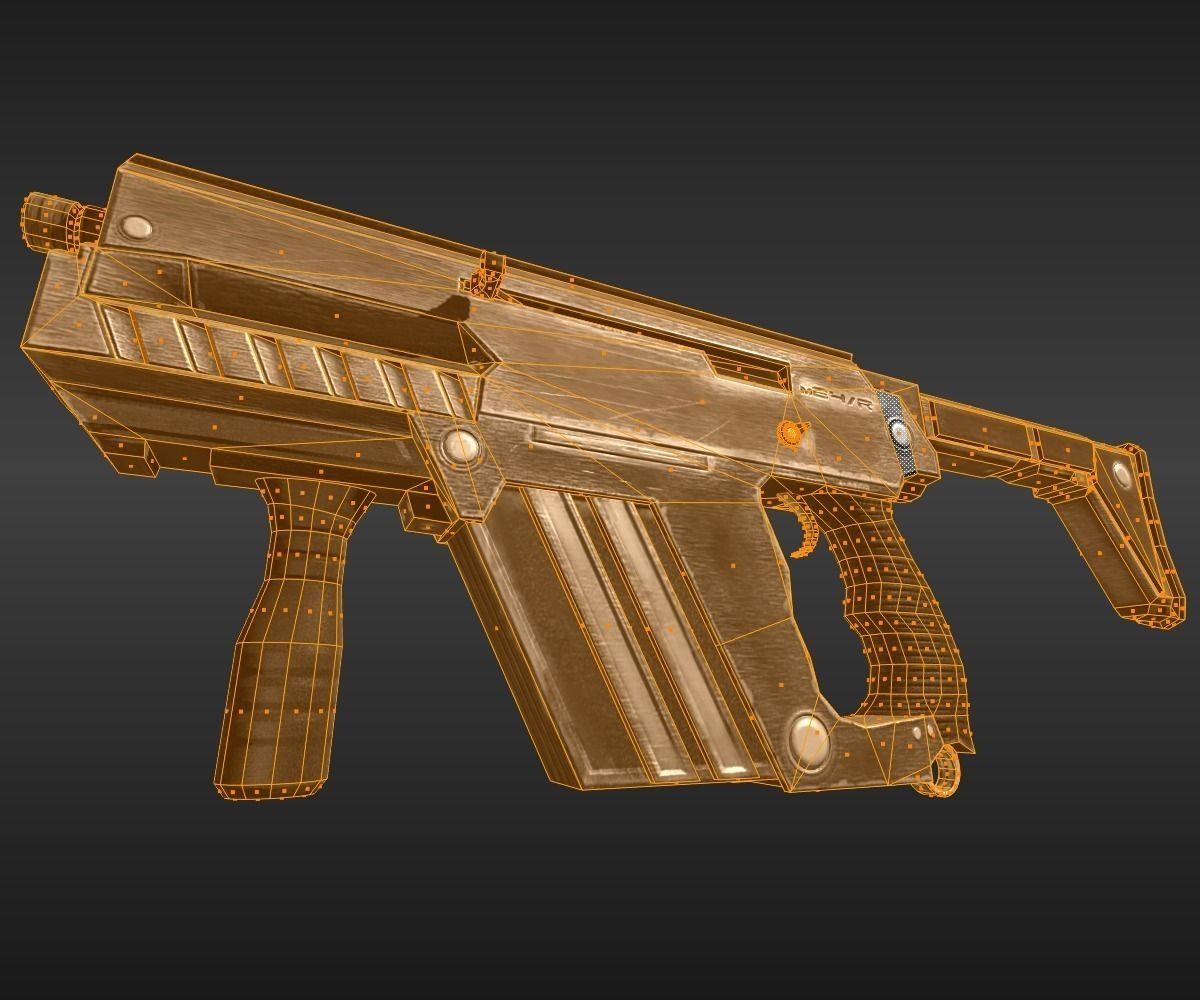 Submachine Gun M24 R Free low-poly 3D model_14