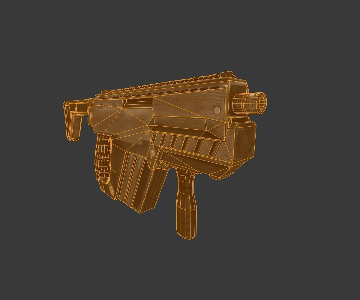 Submachine Gun M24 R Free low-poly 3D model_7