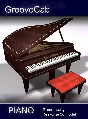 Grand Piano Low Poly