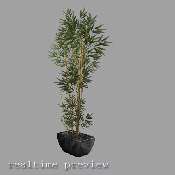 Bamboo Plant in Pot Low Poly Low-poly 3D model