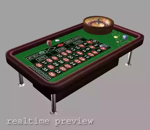 Roulette - Low Poly casino table with roule