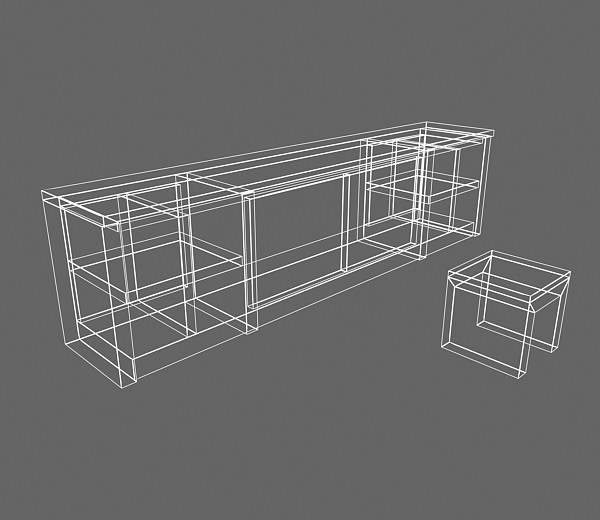 Storage Cabinet  low poly 3D model_4