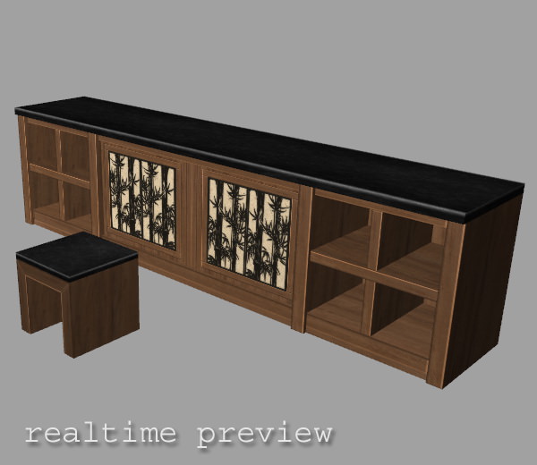 Storage Cabinet  low poly 3D model_1