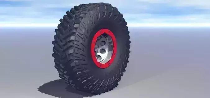 Micky Thompson Baja Claw TTC tire and bead lock wheel  Low-poly 3D model