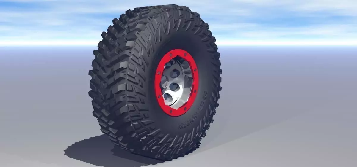Micky Thompson Baja Claw TTC tire and bead lock wheel  Low-poly 3D model_0