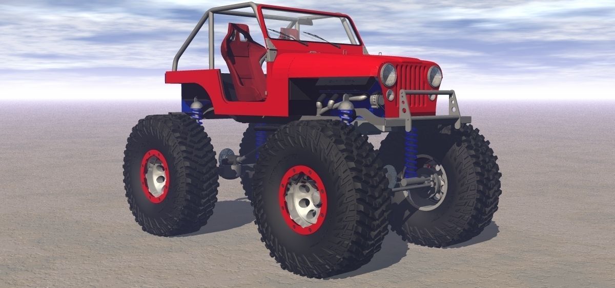 Micky Thompson Baja Claw TTC tire and bead lock wheel  Low-poly 3D model_3