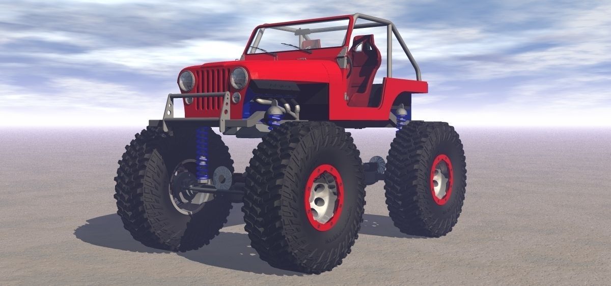Micky Thompson Baja Claw TTC tire and bead lock wheel  Low-poly 3D model_2