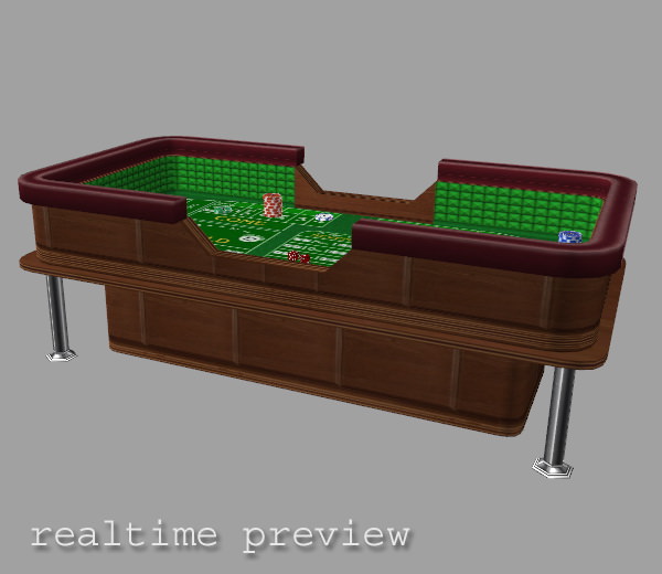 Craps Table Low Poly Low-poly 3D model_4